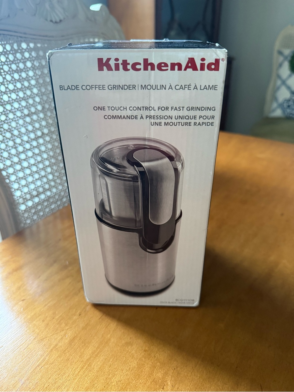KitchenAid Stainless Steel Blade Coffee Grinder - Silver New in Box